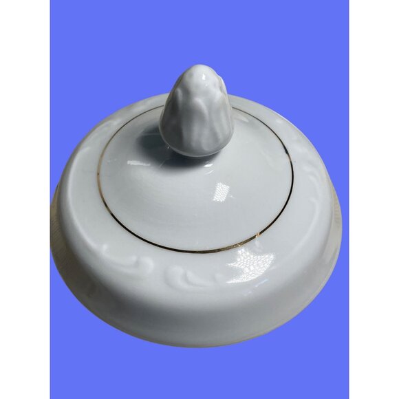 Southington By Baum Golden Rhapsody Fine China White Teapot w/ Gold Color Trim - Picture 11 of 12